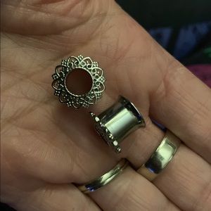 Double flare stainless flower gauges/tunnels